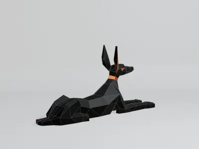Polygonal Anubis Low-poly 3D model