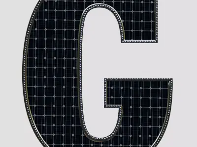 Solar Panel Letter - G 3D model
