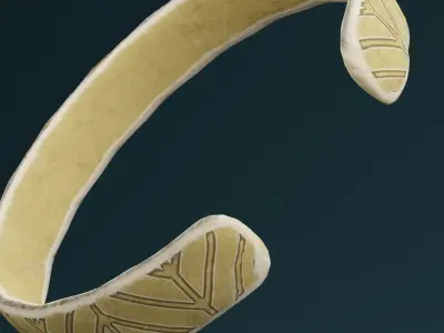 Golden Bangle  Low-poly 3D model