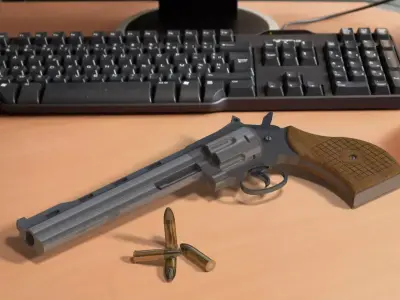 Designed Revolver 3D model