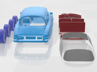 1955 Citroen DS 19 Vintage Elegance - Separate Parts Model 3D print model