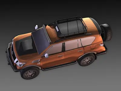 Nissan Armada Off-road Build Low-poly 3D model
