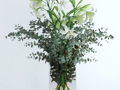 Lilies and Eucalyptus 3D model