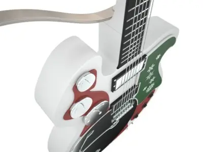 Christmas Guitar 3D model