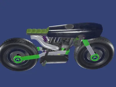 Cyberpunk Bike Low-poly 3D model