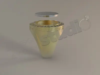 Luxury brilliant sevalie ring for coin case 3d model 3D print model