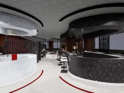 sushi restaurant cafe bar 3D model