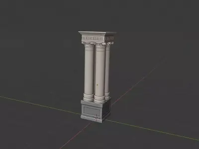 column classic 4x Low-poly 3D model