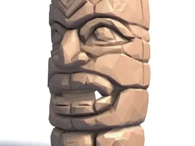 Tiki Totem Stylized Tribal Sculpture for 3D Printing 5 3D print model