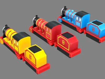 Cartoon toy Thomas the Tank Engine Low-poly 3D model