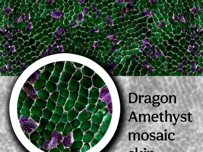 8k Magic green amethyst mosaic skin and several colors Texture
