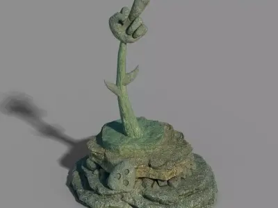 Stone Town Magic Cave - Stone Hand - Middle Finger 01 3D model