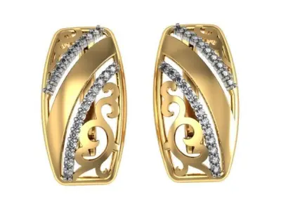 Earrings carved pattern set 3D print model