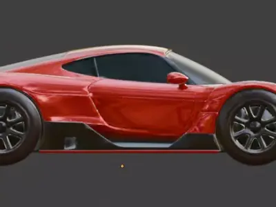 Futuristic Sport Racing Car 3D Model Low-poly 3D model