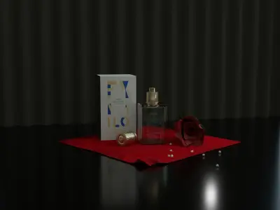 Perfume with rose 3D model