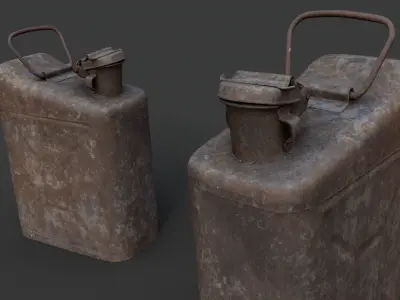 Canister two rusty cans Low-poly 3D model