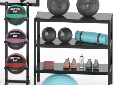 Fitness Room set 02 3D model