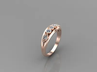 Solitaire Ring Version 1 SR57 3D model