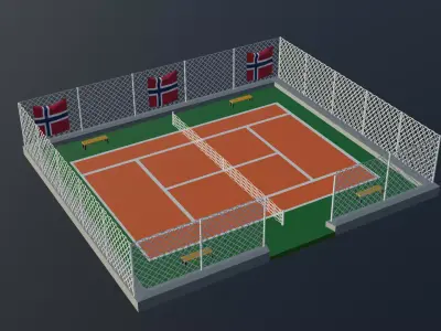 Tennis Court - Norway Low-poly 3D model