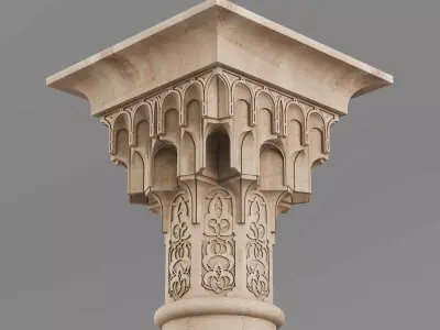 Classic Islamic Muqarnas Column 002 3D model