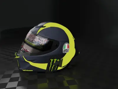 Helmet racing motogp  Low-poly 3D model