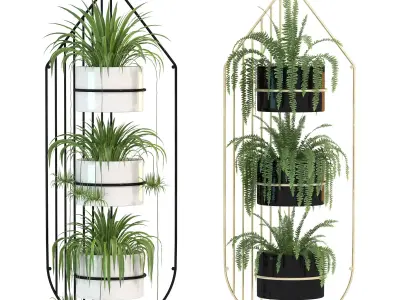 Metal Plant Set 04 3D model