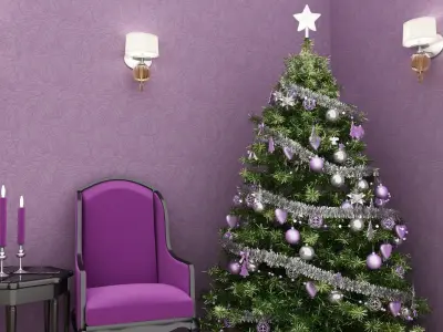 Christmas tree purple 3D model