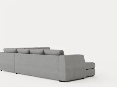 Optus Corner Sofa With Divan Reversible Light Gray Low-poly 3D model