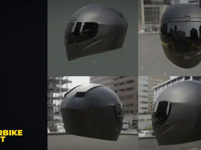 Motorbike Helmet 3D Model Blender File Low-poly 3D model