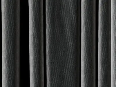 low width curtains 05 grey curtains Low-poly 3D model