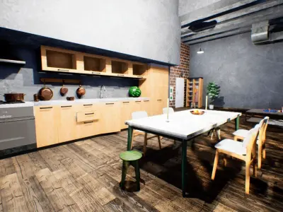 Modern interior - loft 3D model
