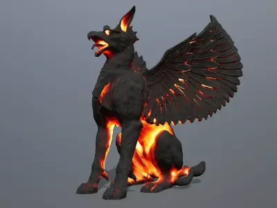 Statue Creature Low-poly 3D model