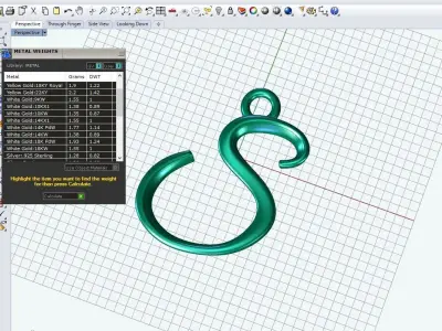 Initial Letter S Alphabet pendant 3D print model