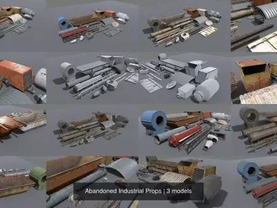 Abandoned Industrial Props 3D Model Collection