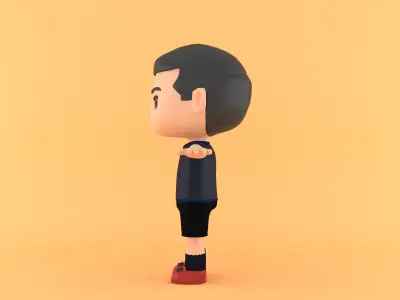 character footballer 3d cartoon model 3D model