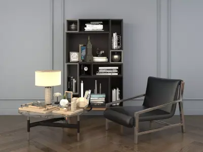 Modern Coffee Table and Armchair Set 3 3D model
