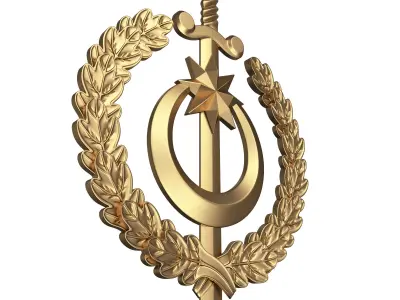 Gold Laurel of Arms 05  Low-poly 3D model