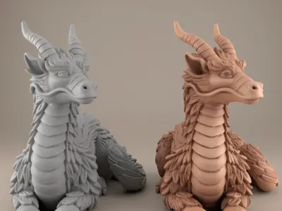 3D Dragon Sculpture Model for Home Decor - STL File 3D print model