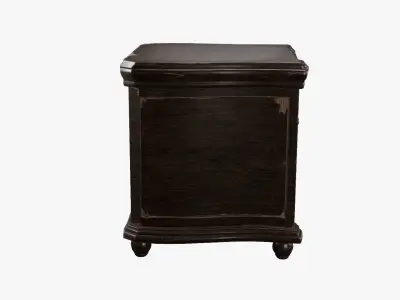 Nightstand - aged 4 drawer 3D model Low-poly 3D model