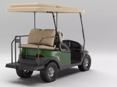 Green Golf Cart 3D model
