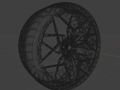 Supercar Wheel and Tire 3D model