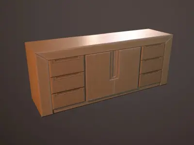 Shelf TV PBR Game Ready Model Low-poly 3D model