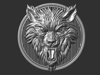wolf head 3D print model