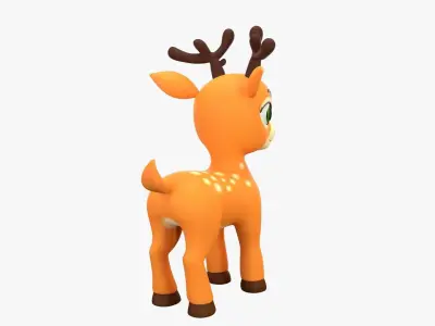 Cartoon Deer Low-poly 3D model