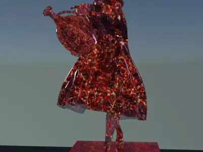 Fuente aguadora de cristal marmol rojo - red crystalline marble  3D model