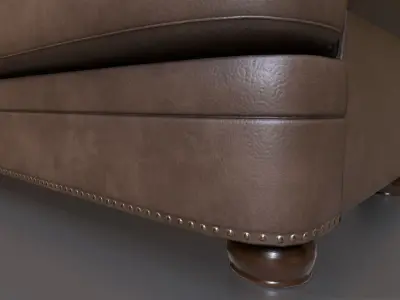 Leather couch Low-poly 3D Game ready model Low-poly 3D model Low-poly 3D model