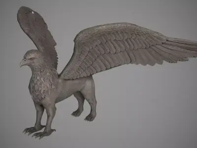 Griffin Statue Low-poly 3D model