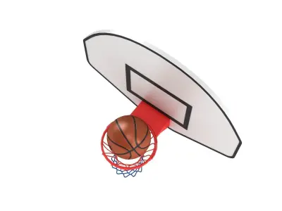 Basketball Rim with Spalding Basketball 3D model