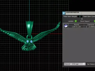 gold owl pendant  3D print model