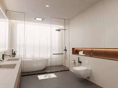 Minimal Modern Bathroom 3D model